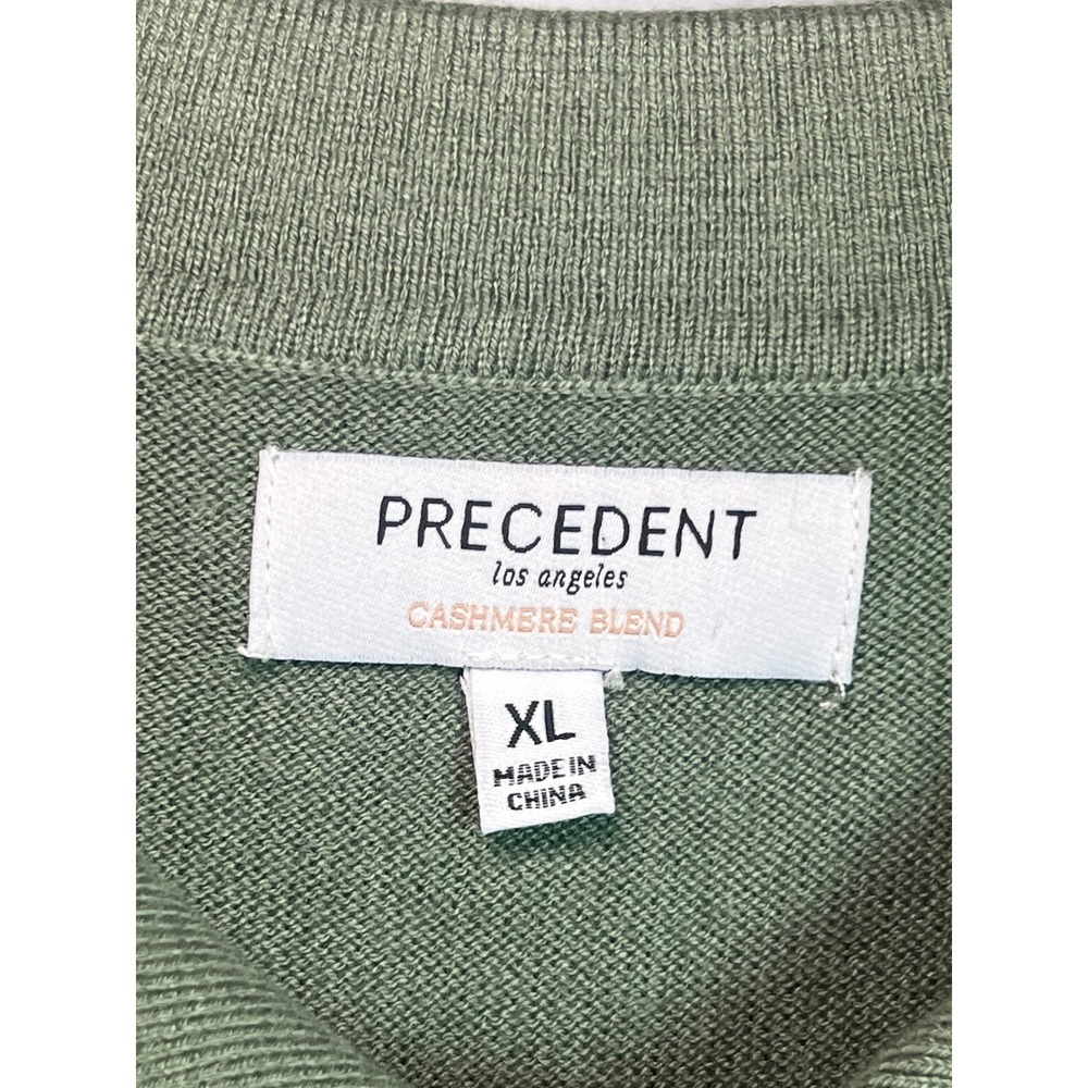 Precedent Los Angeles Cashmere Polo Mens XL Green  Sweater SP-PERCY-MN‎ Preppy - Picture 4 of 9